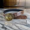 Waist Belt Punk Chain for Cowboy Cowgirl Carved Horse Buckle Retro Floral Buckle Waist Chain Sexy Belt