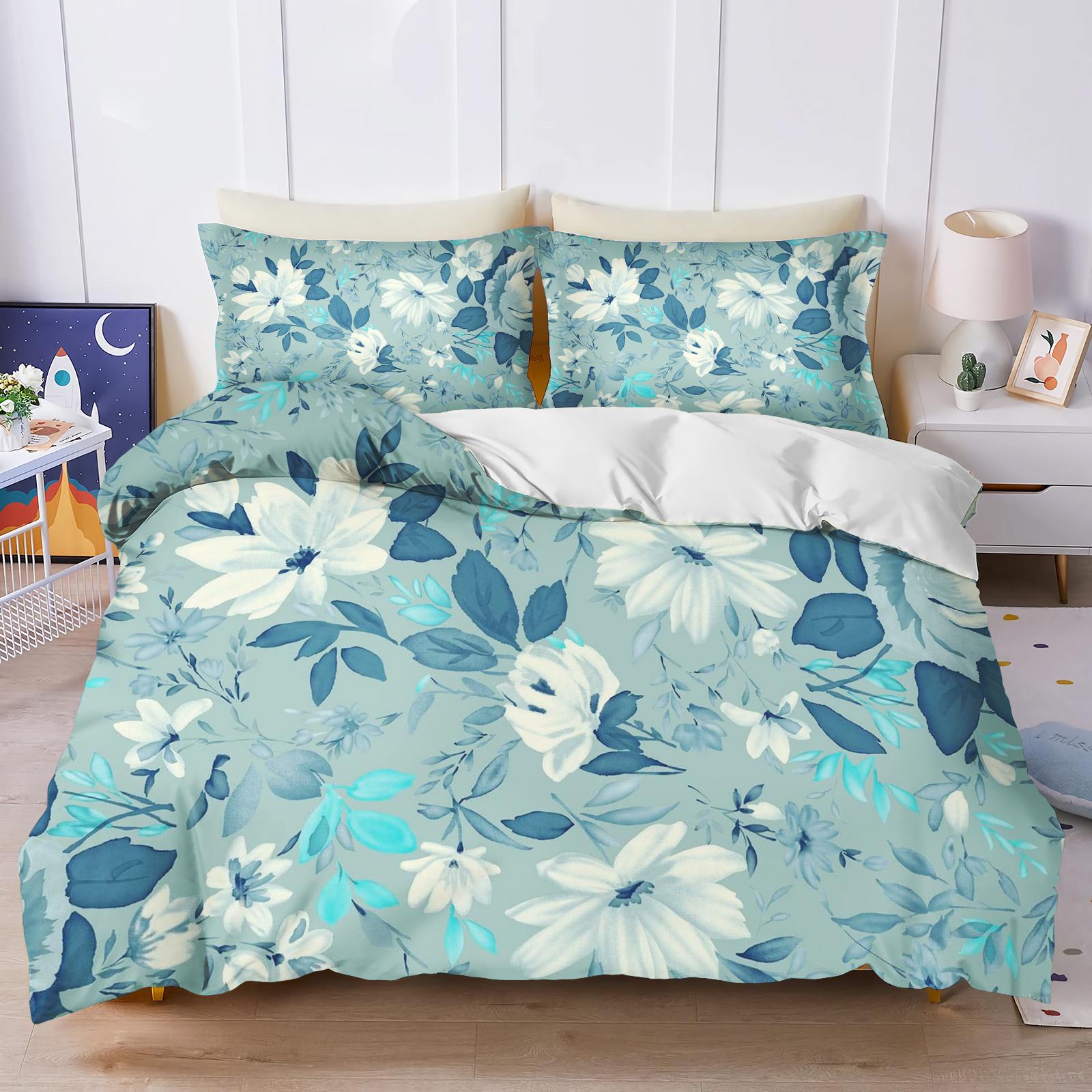 

Plant Cute Flowers Duvet Cover Floral Home Pillowcase Set Adult Bedroom 203x228cm Size Children Comforter Bedding 135x200cm