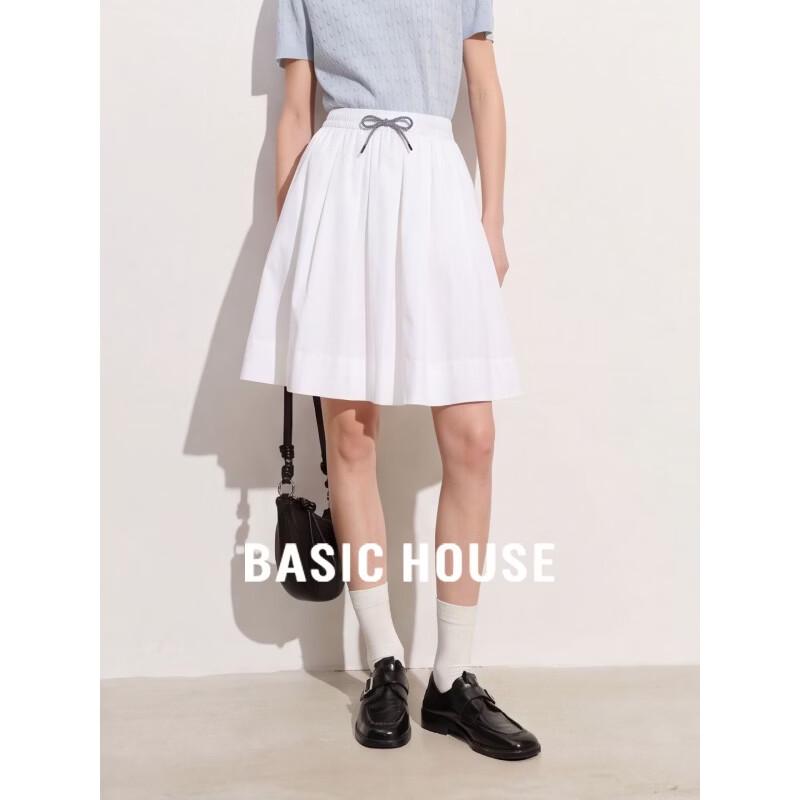 Basic House Women s High-Waist A-Line Midi Skirt M