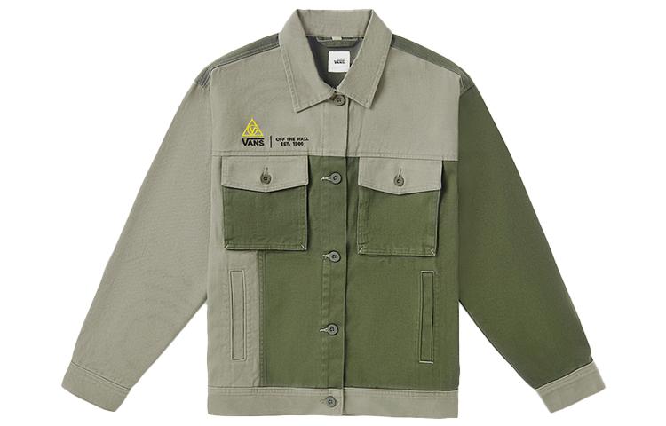 Vans Sixtysix Twill Jackets Unisex Army Green Lapel Moderate Workwear VN0A4RBPKCZ XS