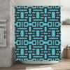 Blue Black Geometric Printed Shower Curtain for Bathroom Decor Modern Pattern Waterproof Fabric Size 72 x 84 inches (1 Set) on.c
