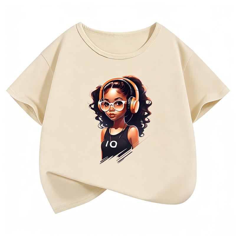 Trendy 2026 Hip Hop Girl TShirt Printed T Shirt Girls Summer Clothes Short Sleeve Tops TShirts Cute Girls Clothing