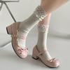 Versatile French ballet style thick heel heightening shallow mouth single shoes women's summer 2025 new skirt JK Mary Jane lo shoes