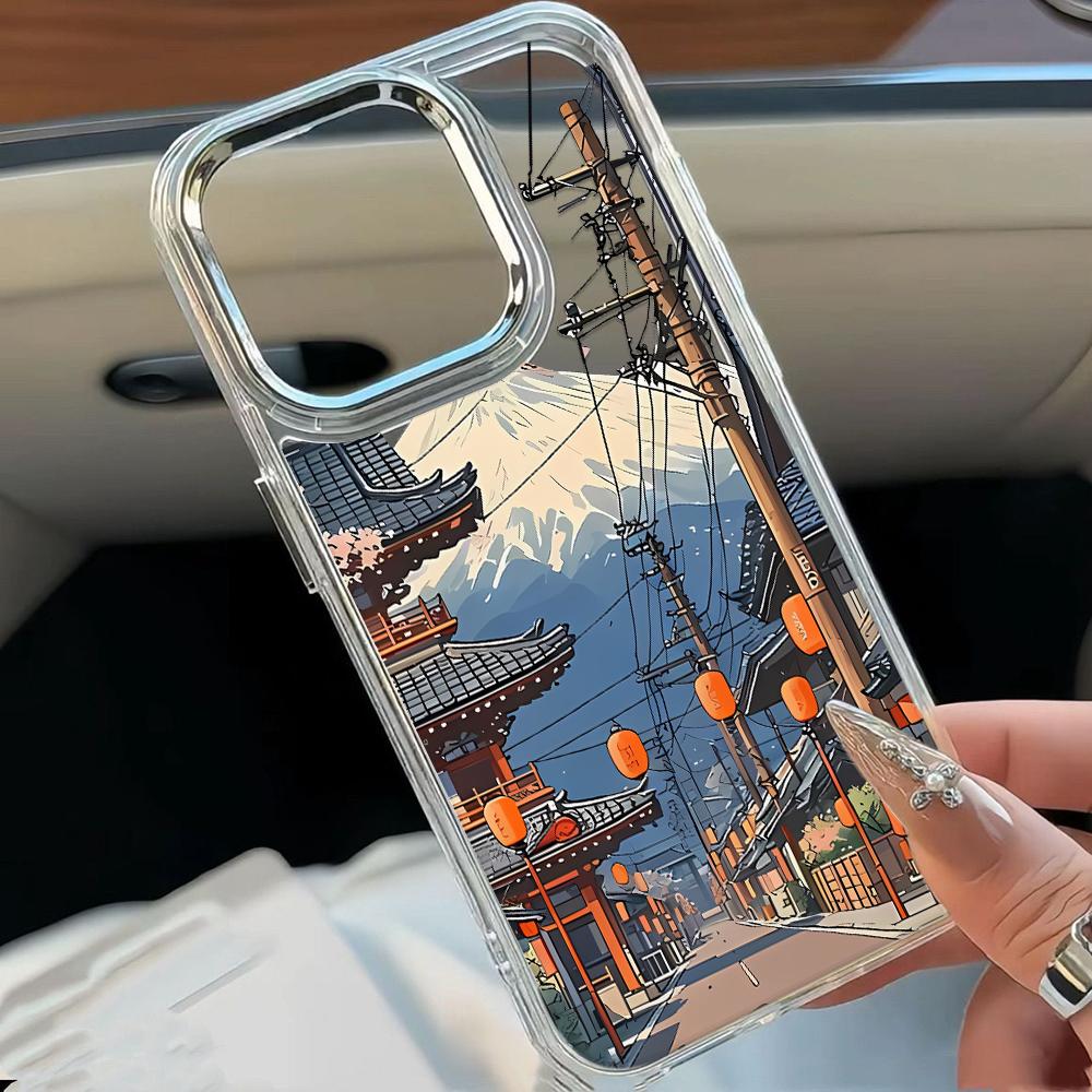 Japanese Streetscape Phone Case For Iphone 17 16 Plus 13 Pro Max 11 15 12 14 17E 16E Transparent Full Camera Protection Cover