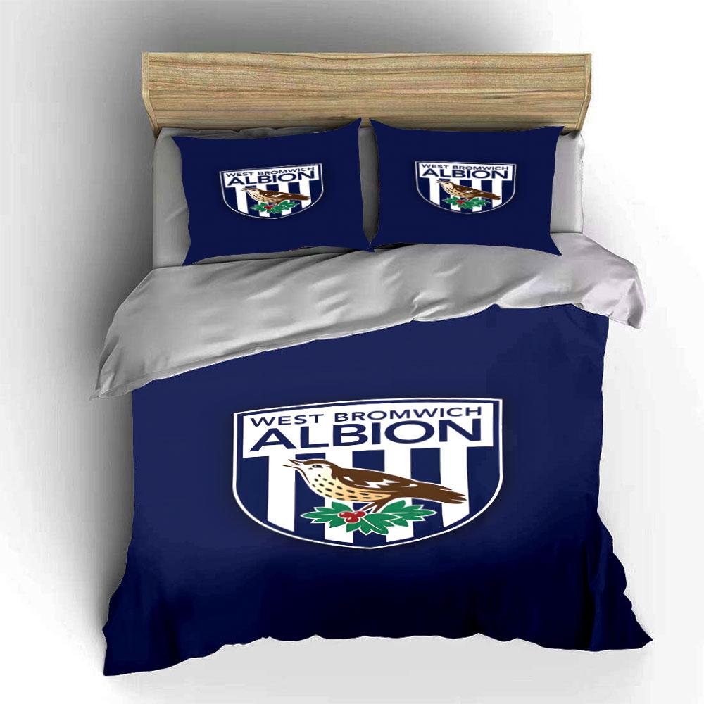 Logo del West Bromwich Albion. Set lenzuola Set copripiumino Copripiumini Federe(1*Copripiumino 2*Federe senza imbottitura piumone)