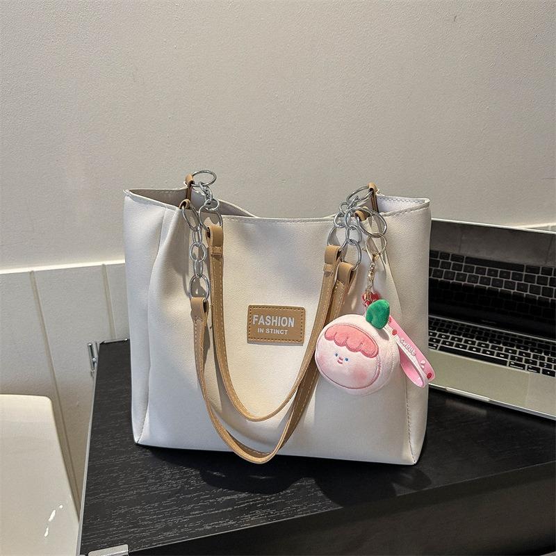 College Students Class Tote Bag Women's Versatile New Trendy Shoulder Bag Large Capacity Fashion Commuter Bag