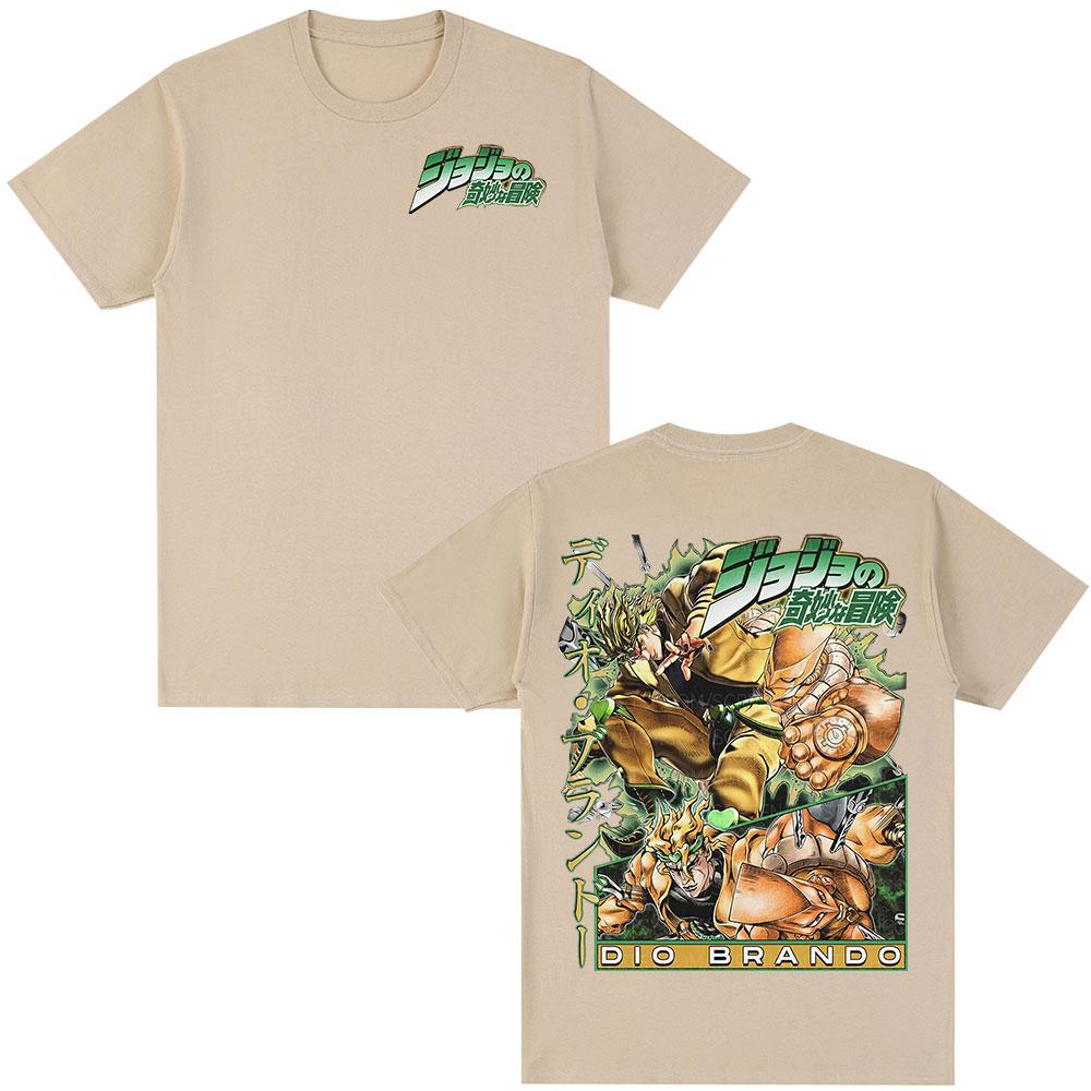Anime JoJo Bizarre Adventure Tshirt Dio Brando Graphic Tshirts Men Women Fashion Casual Oversized Short Sleeves T Shirt Tops