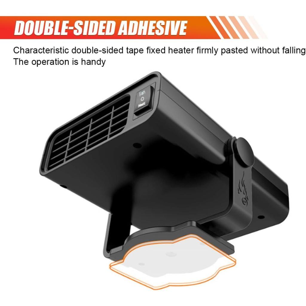 Car Heater, 12V 150W Fast Heating Windshield Defogger and Defroster, 2 in 1 Portable Heating Cooling Fan, 360° Rotatable Heater