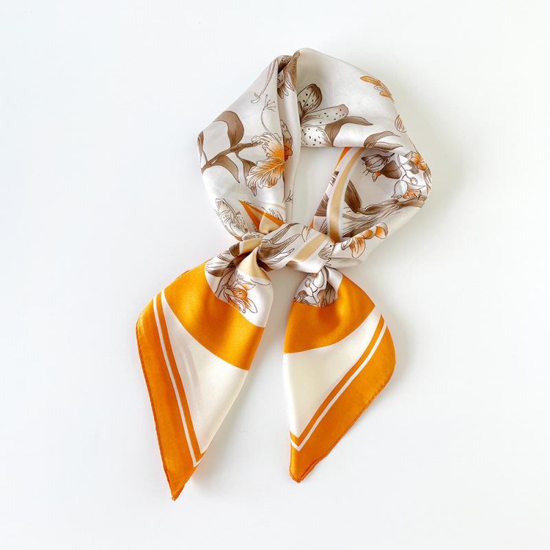 New Spring and Summer Scarf Yellow Pastoral Floral Scarf Scarf Professional Decorative Shirt Scarf Shawl