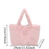 Versatile Plush Handbag Chinese Style Soft Shoulder Bag Trendy Hasp Bow Velvet Tote Bag  Shopping