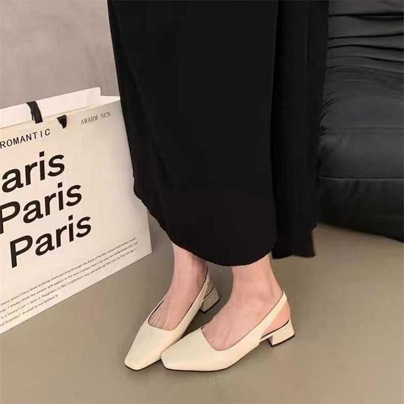 Absolutely beautiful women's bag head sandals women's 2025 new summer French gentle fairy evening wind thick heel silver single shoes