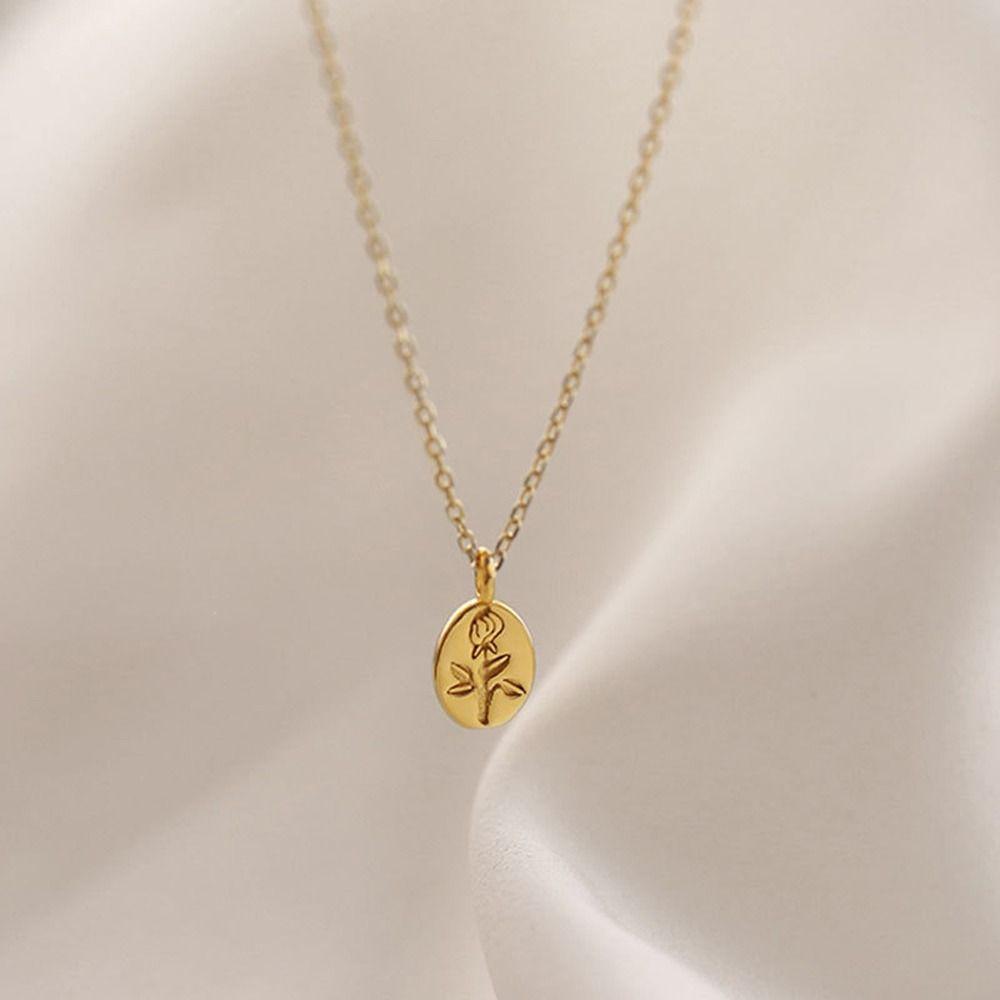 Gold French Style Necklace Silver Sweater Chain Trendy Women Necklace  Daily Life