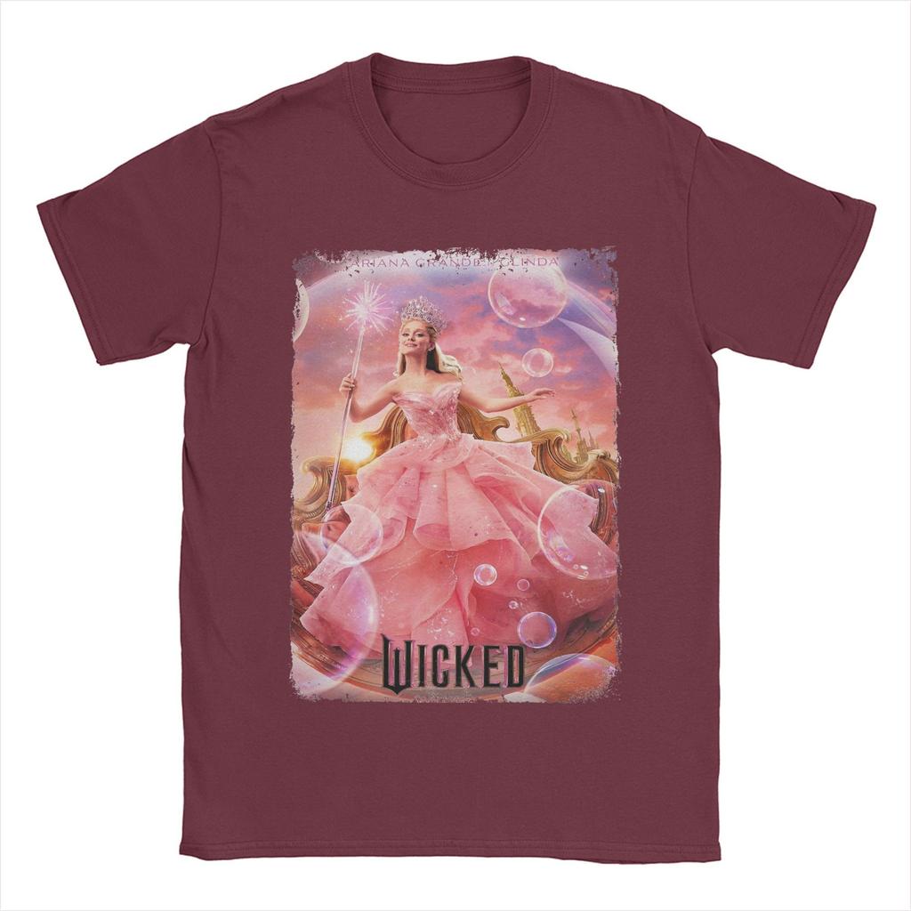 Wicked Fantasy Movie T-Shirts Men Elphaba Glinda Leisure Cotton Tees Crewneck Short Sleeve T Shirt Printed Clothing
