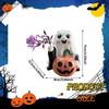 Halloween Pumpkin Statue Figurine Decor Funny Gift Photo Props Desktop Ornament for Home Living Room