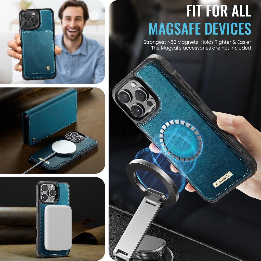 2 in 1 Detachable Magnetic Flip Leather Case For iPhone 16 17 Pro Max Air 15 14 13 12 11 Pro Max Plus Card Solt Wallet Cover