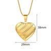 Romantic Photo Frame Heart Locket Pendant Female Gold Color Stainless Steel Snake Bone Chain Necklace For Women Jewelry Gift