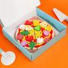 Wooden Pizza Playset with Mixed Color Slices and Kitchen Tools