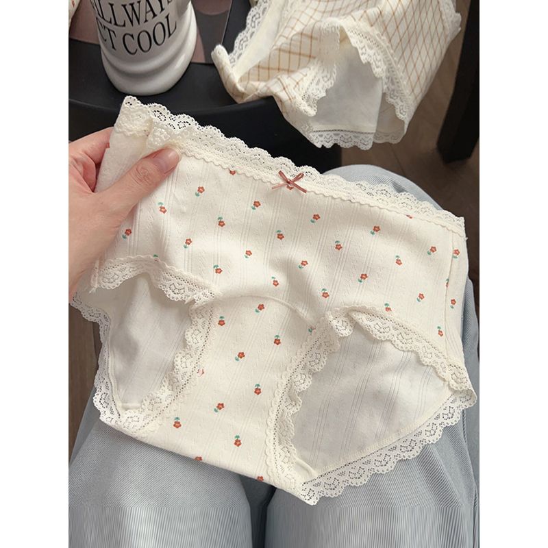 

Korean Style Beautiful Floral ~ Fiberglass Baby Cotton Classic Style Young Adult Han Dynasty Pants Mid Waist Traceless Sweet Gentle Shorts Small floral 3 M(37.50 kg-52.50 kg)