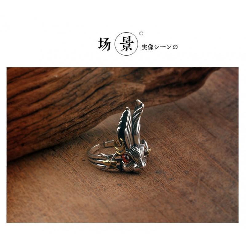Adjustable Brass Rabbit Ring Men Women Vintage Creative Minimalist Statement Jewelry