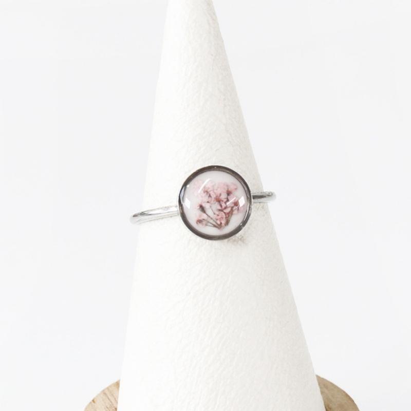 Stainless Steel Dried Flower Round Rings For Women Eternal Flower Open Finger Ring Jewelry Wedding Band Gift Wholesale New