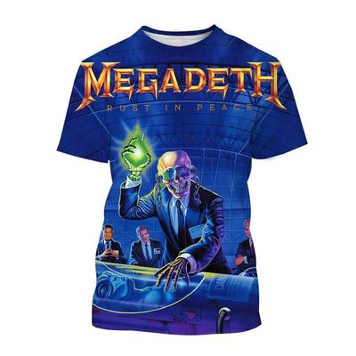 Megadeth Imprimare 3D Sport Uscare Rapidă Respirabil Tricou Bărbați Casual Trupa Rock Street Punk Distractiv Hip-hop Mânecă Scurtă Băiat Top Îmbrăcăminte