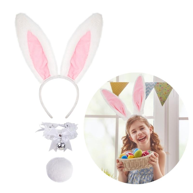 Rabbit Cosplay Props Headband Cute Costume Accessories Party Dressing Supplies Fancy Easter Cosplay Animal Costume Set