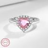 Valentine's Day Gift Red Heart 925 Sterling Silver Elegance Ring For Women Jewelry Rings For Wedding Party