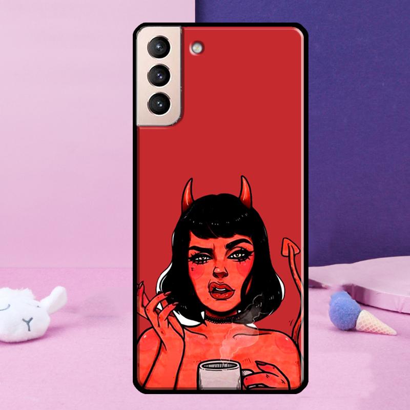 Devil Girl Woman Phone Case For Samsung Galaxy S25 Ultra S24 S23 Ultra S9 S10 S20 S21 S22 Plus S24 FE Cover