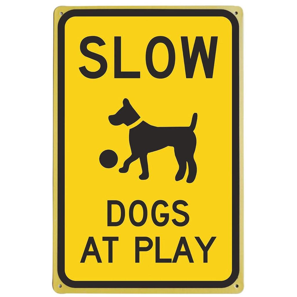 Retro Metalowe Tabliczki Spowalniaj Dzieci i Zwierzęta przy zabawie Plakaty Vintage do Domu Ogrodu Baru Jaskini Mężczyzny Kawiarni Dekoracja Ścienna Biura Prezent