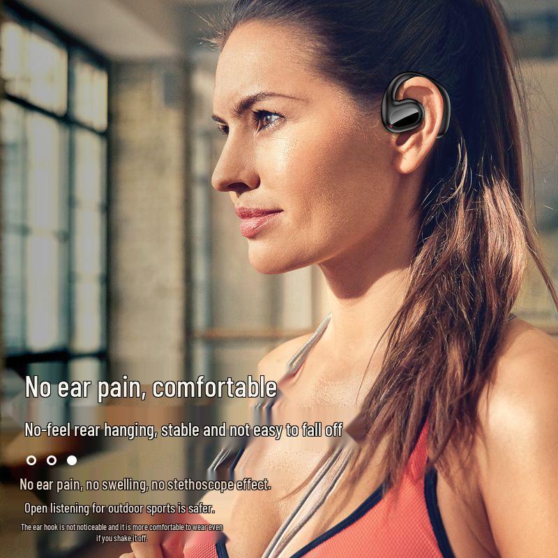 Bone Conduction Wireless Bluetooth Earbuds with Digital Display & Touch Control