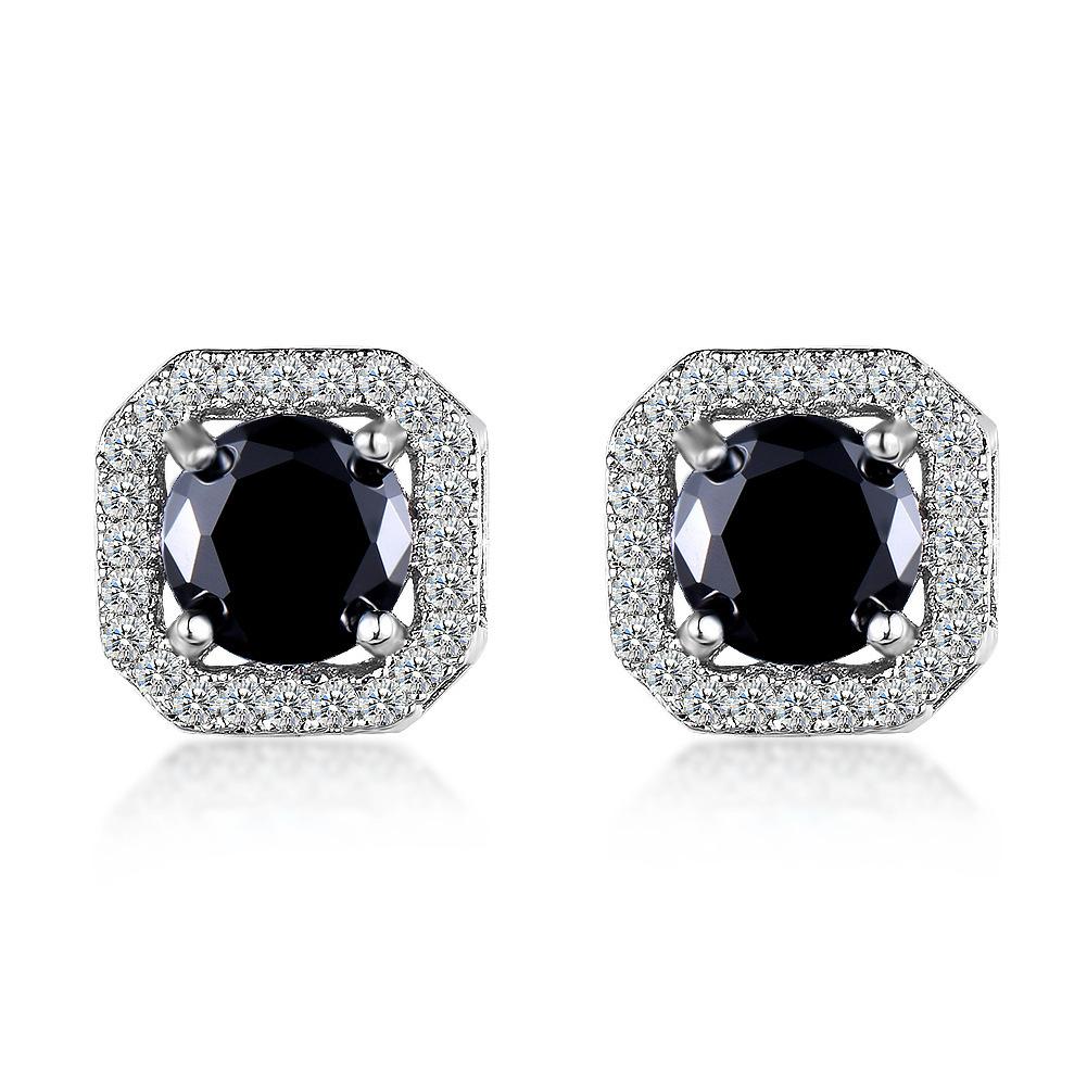 Square Zircon White Womens Earrings of High Quality