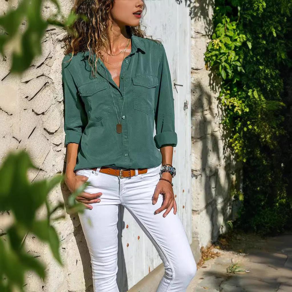 2024 Autumn/Winter New Women's Lapel Long Sleeve Shirt