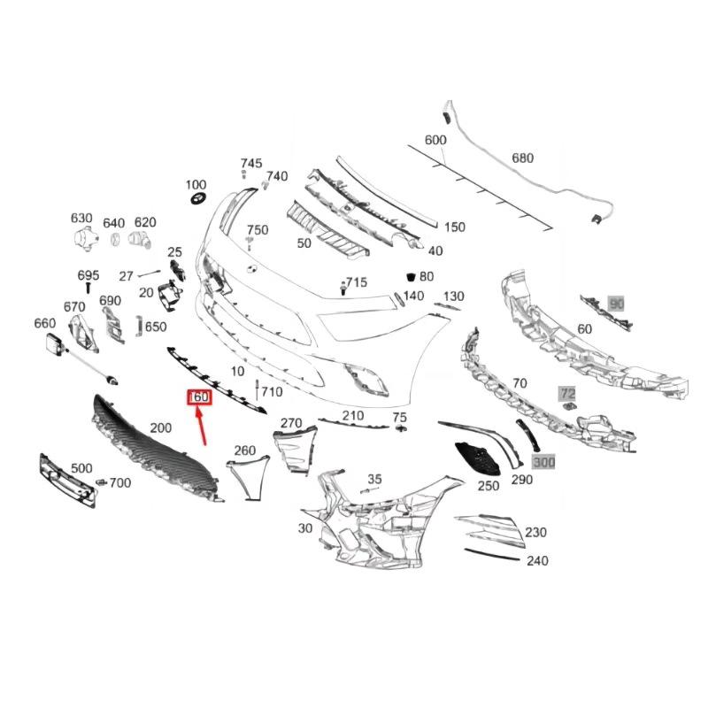 Mercedes-Benz C257 CLS-Class Front Bumper Chrome Trim (2014-2020)