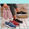Stylish Women's Thick Sole Breathable Mesh Sneakers With Velcro Closure For Spring Autumn Casual Wear