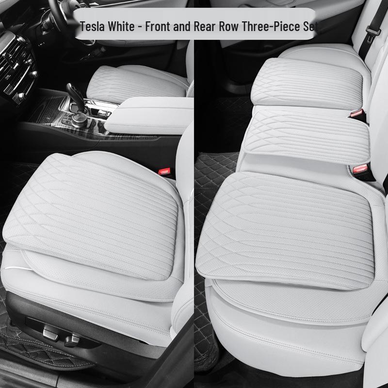 Tesla Universal Leather Seat Covers - All-Season Driver and Passenger Pads