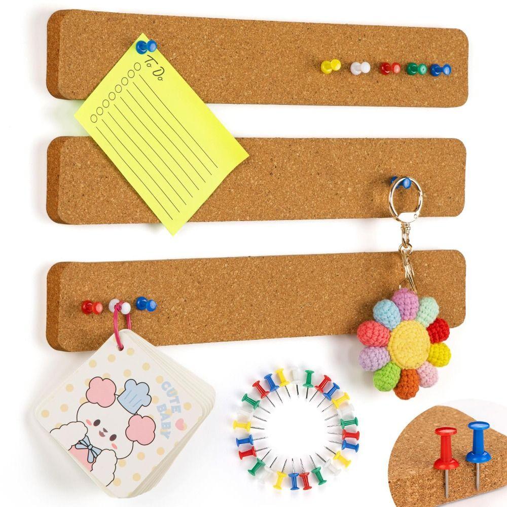 Cork Material Pushpin Cork Board Self Adhesive Wall Message Board  Photos Wall Decor
