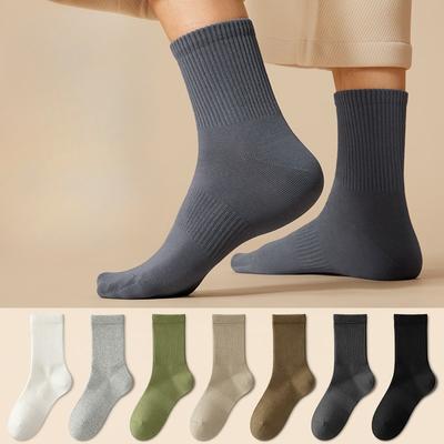 Men's Autumn Cotton Anti - Bacterial Deodorant Sweat Absorption Breathable Sports Socks