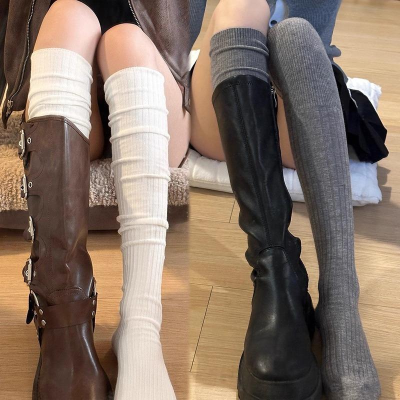 Neue Damen Stiefel Lange Socken Knielange Socken Baumwolle Weich Atmungsaktiv Herbst Winter Japanische JK Mode Strumpf Harajuku Hohe Socken