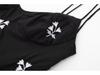 Spring 2025 Women's Black Floral Embroidered Poplin Dress (European & American Style)