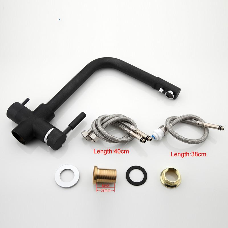 Küchenspüle Wasserhahnmischer 360-Grad-Drehung Wasseraufbereitungshahn Dual-Griff-Serie