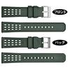 [WOCCI] 20mm Uhrenarmband, Fluorkautschuk-Uhrenband, Schnellverschluss FKM, Premium-Uhrenarmband, Herren, Grün/Silberne Schließe