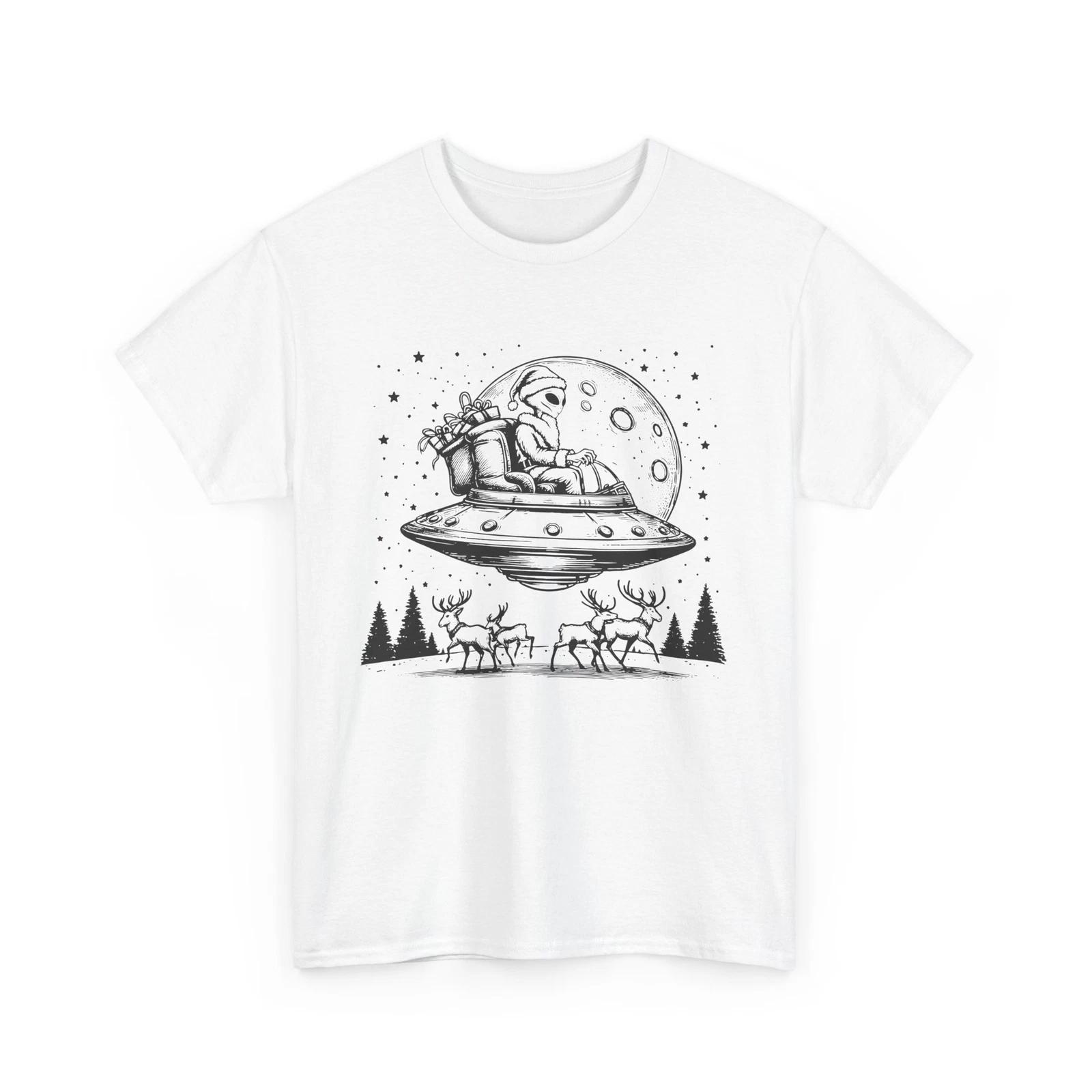 Santa Alien Claus T-Shirt | Alien Fantasy Shirt | UFO Graphic Tee | Space World S