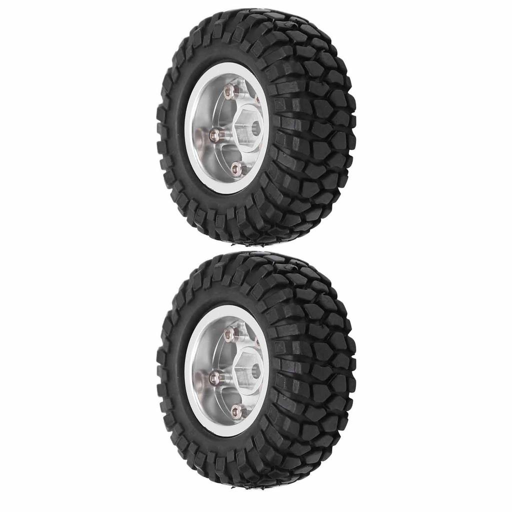 2Pcs RC Wheels Metal Remote Control Car Tires Replacement Parts for   SCX24 90081