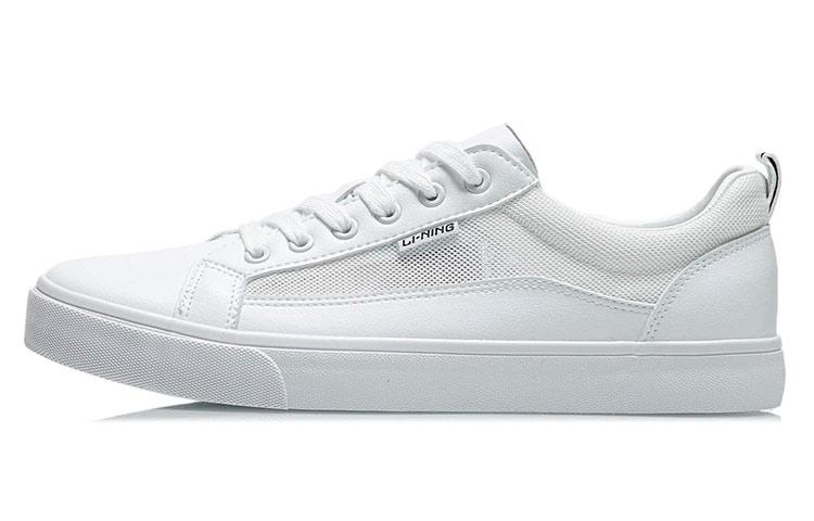 Li Ning износостойкие дышащие низкие кеды для скейтборда мужские стандартные белые AGCR397-1 43