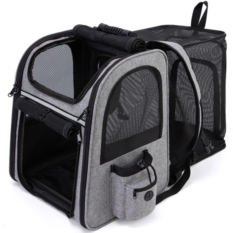 Expandable Breathable Pet Backpack for Cats & Dogs – Foldable, Large Capacity, Ideal for Travel