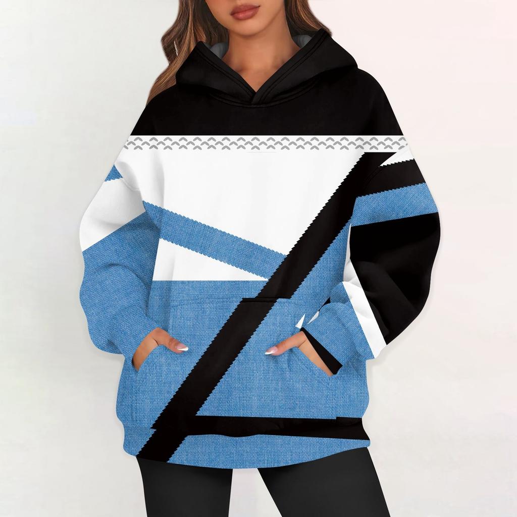 Dámské nadměrné mikiny s fleecovou kapucí, pulovry s dlouhým rukávem, outfity s kapsou