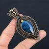 Blue Flash Labradorite Handmade Pendant, Natural Gemstone Jewelry, 999 Copper Wire Wrapped Pendant Jewelry, For Gift