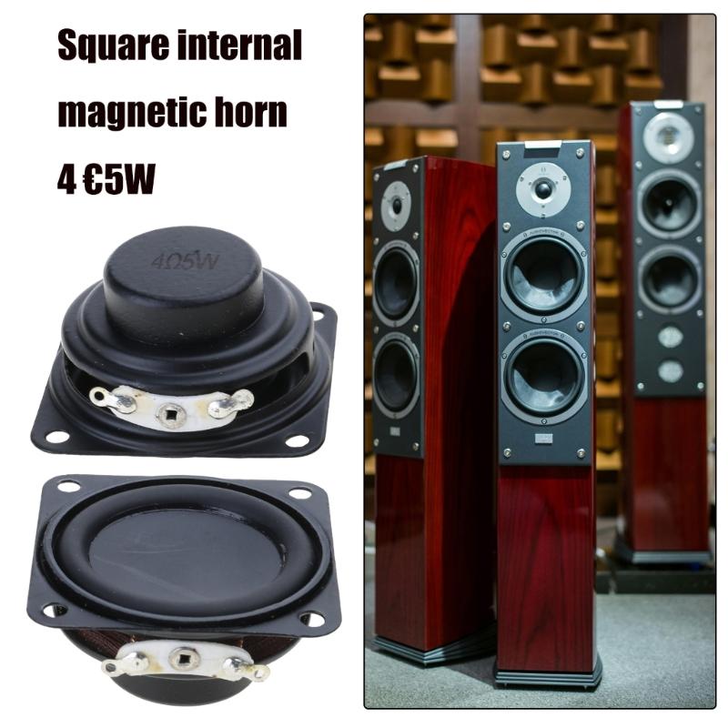 2Pcs 40mm 4Ohm 5W Portable Speakers 2inch 16 Cores Small Full Ranges Rubber Side Inner Magnetic Speakers Replacement