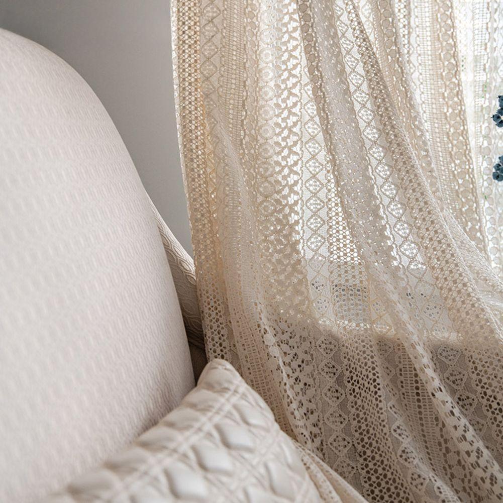 1PC Brocade Cotton Warp Knitted Craft Curtain with Tassels for Living Room Bedroom Home Decor