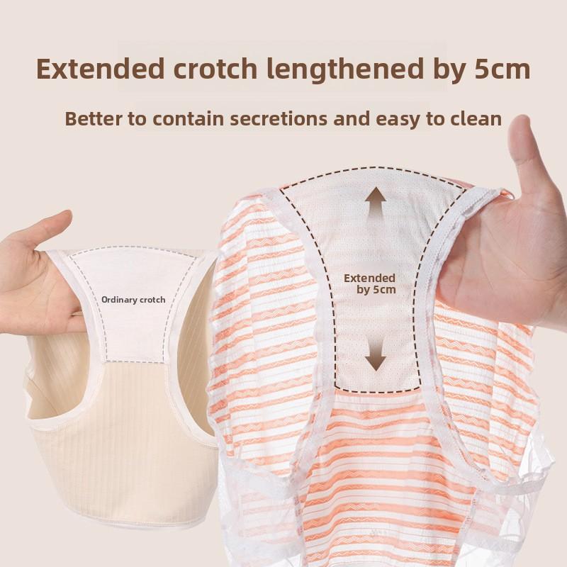 Plus Size Girls Spring and Summer Sweet Puff Stripe Comfortable Antibacterial Extended Crotch Triangle Briefs